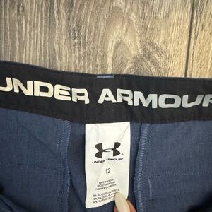 Under Armour Blue Athletic Shorts with Iconic Branding